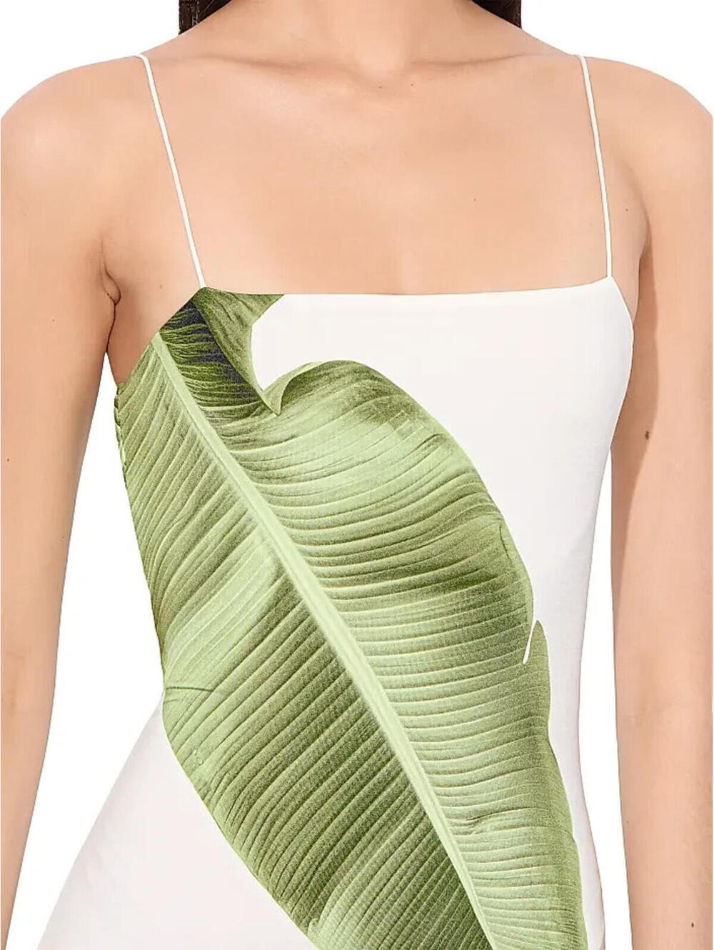 NEW,  Alice + Olivia Fifi Leaf Maxi Dress in Jungle Palm Off White Sz 8 #MD1766 - Picture 3 of 9